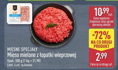 Mięso mielone z łopatki wieprzowej promocja w Aldi