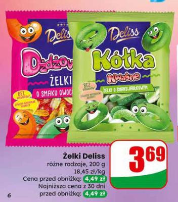 Żelki Deliss Żelki o smaku owocowym promocja w Dino