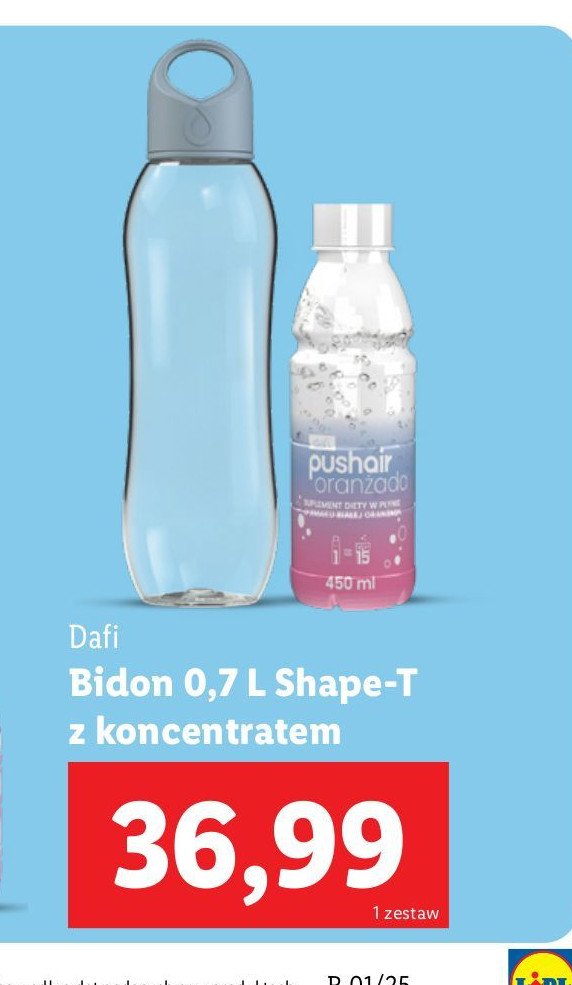 Bidon + koncentrat biała oranżada 450 ml Dafi promocja