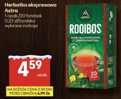Herbatka ekspresowa Astra Rooibos promocja w Delikatesy Centrum