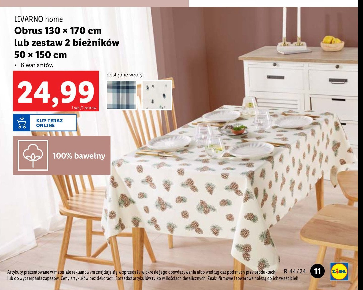 Bieżnik 50 x 150 cm LIVARNO HOME promocja