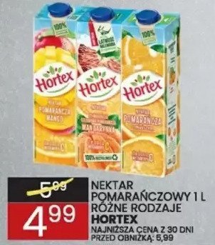 Nektar pomarańczowy 1 L różne rodzaje Hortex promocja w Wafelek