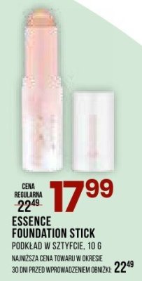 ESSENCE FOUNDATION STICK PODKŁAD W SZTYFCIE 10 G promocja w Drogerie Natura