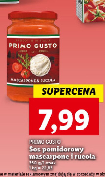 Sos mascarpone & rucola Primo gusto promocja