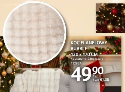 Koc flanelowy Bubble 130 x 170 cm promocja w Selgros