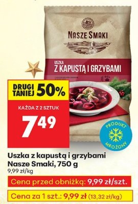 Uszka z kapustą i grzybami Nasze Smaki 750 g promocja w Biedronka