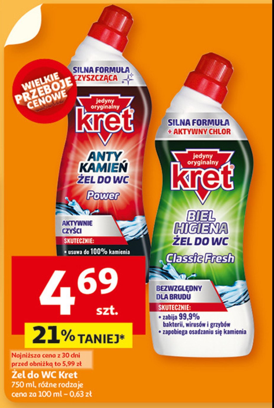 Żel do wc power Kret promocja w Auchan