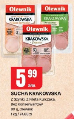 Sucha krakowska Olewnik Z Szynki, Z Fileta Kurczaka, Bez Konserwantów promocja w Chorten