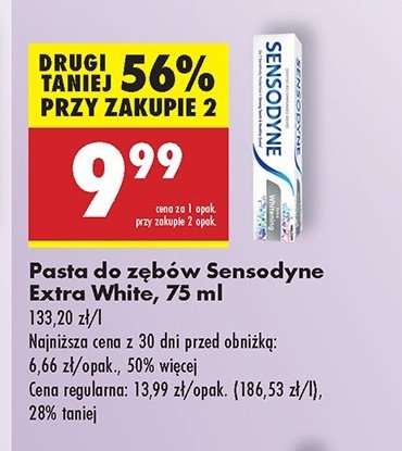 Pasta do zębów Sensodyne extra whitening promocja w Biedronka