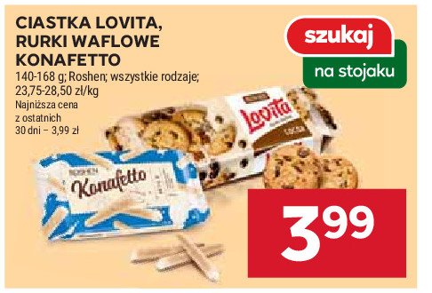 Ciastka z kawałkami czekolady Roshen lovita promocja