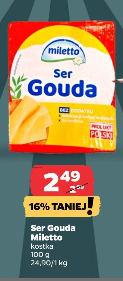 Ser gouda - kostka Miletto promocja