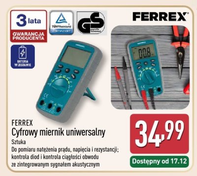 Cyfrowy miernik uniwersalny FERREX promocja w Aldi