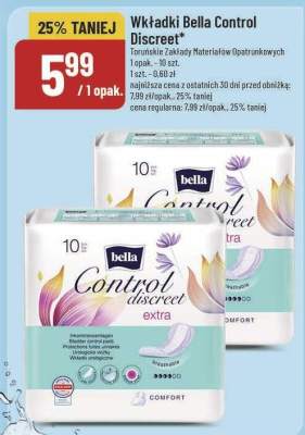 Wkładki Bella Control Discreet promocja w POLOmarket