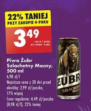 Piwo Żubr szlachetny mocny promocja