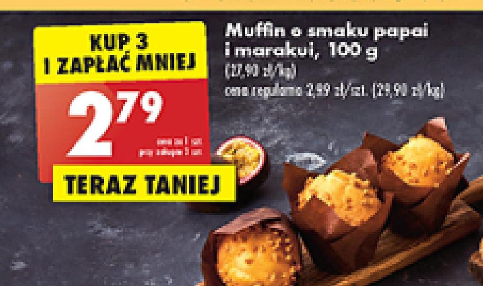 Muffin o smaku papai i marakui promocja