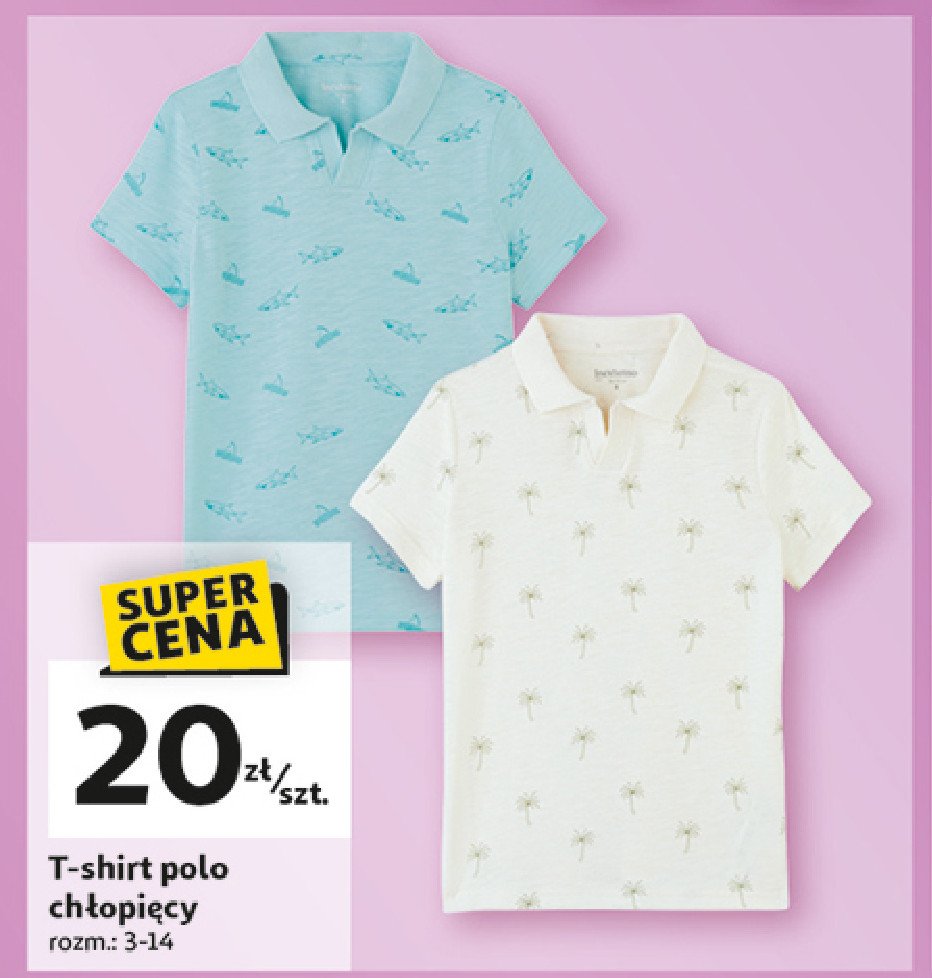 T-shirt polo chłopięcy 3-14 lat promocja w Auchan