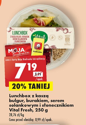Lunchbox z kaszą bulgur burakiem serem solankowym i słonecznikiem Vital fresh promocja