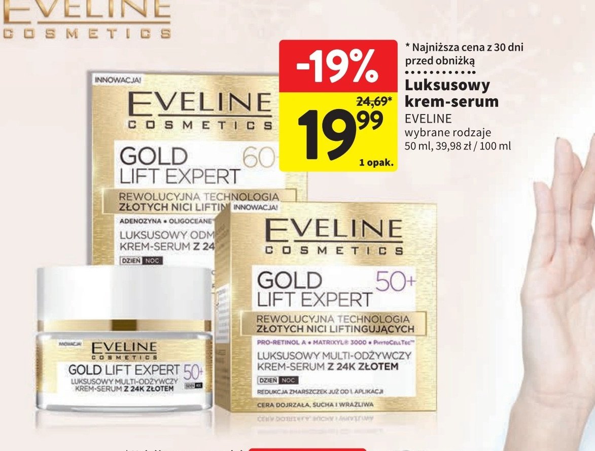 Krem do twarzy dzień 60+ Eveline gold lift expert promocja