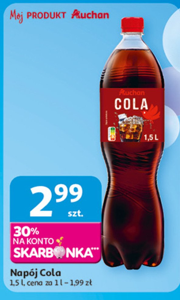 Napój cola Auchan różnorodne (logo czerwone) promocja w Auchan