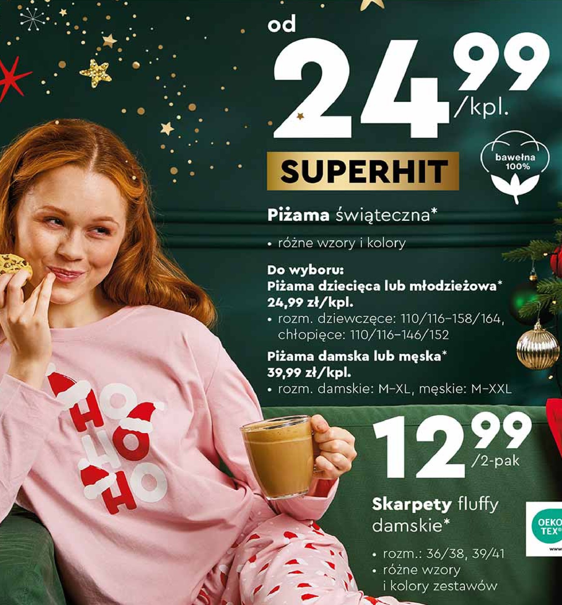 Piżama damska świąteczna rozm. m-xl promocja