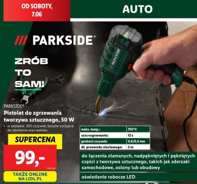 Pistolet do zgrzewania tworzywa sztucznego 50 w Parkside promocja
