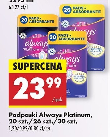 Podpaski super Always platinum promocja