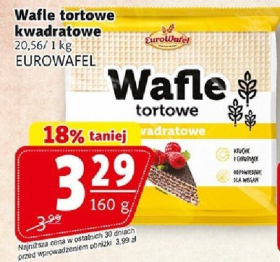Wafle tortowe kwadratowe EUROWAFEL promocja w Prim Market