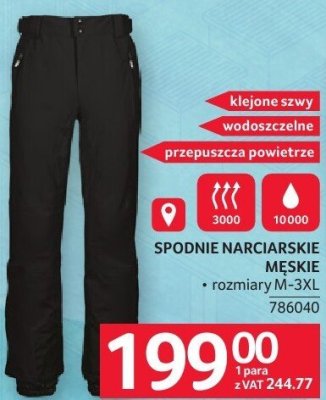 Spodnie narciarskie męskie rozmiary M-3XL promocja w Selgros