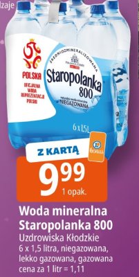 Woda mineralna Staropolanka 800 Uzdrowiska Kłodzkie promocja w Leclerc