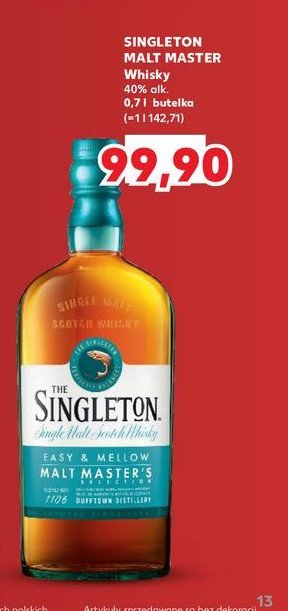 Whisky The singleton malt master promocja w Kaufland