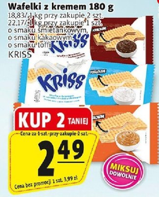 Wafelki z kremem 180 g promocja w Prim Market