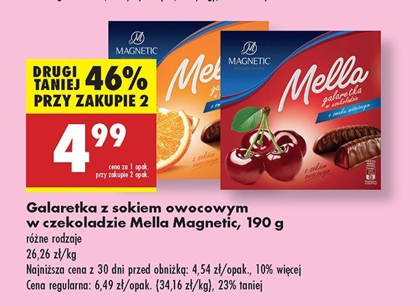 Galaretka w czekoladzie wiśniowa Magnetic mella promocja