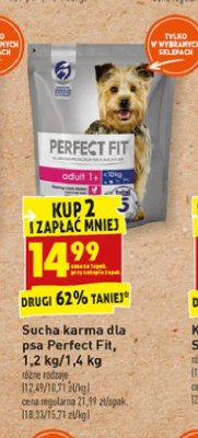 Karma dla psa poniżej 10 kg adult 1+ Perfect fit promocja