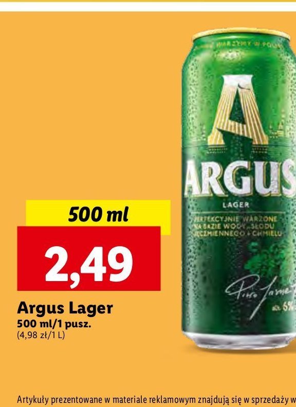 Piwo Argus lager promocja