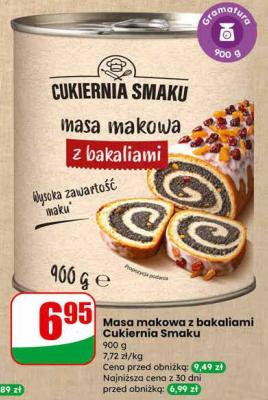 Masa makowa z bakaliami Cukiernia Smaku promocja w Dino