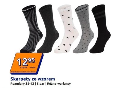 Skarpety ze wzorem promocja w Action