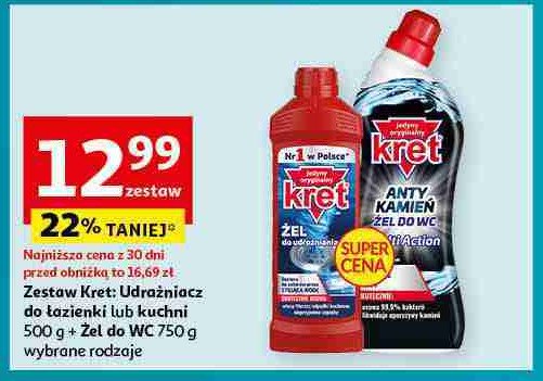 Żel do wc multi action + granulki do udrożniania rur Kret promocja