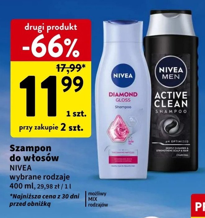 Szampon do włosów Nivea diamond gloss care promocja