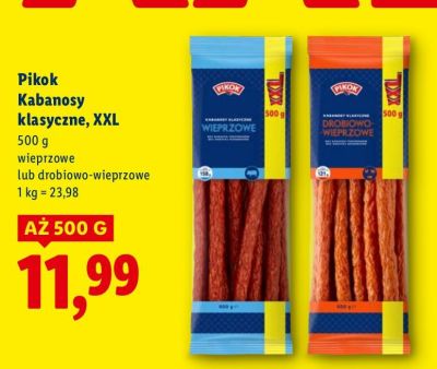 Kabanosy klasyczne XXL wieprzowe 500 g promocja w Lidl