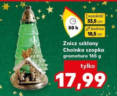 Znicz szklany Choinka szopka promocja w Kaufland