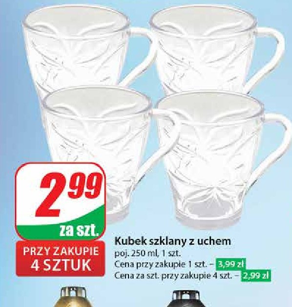 Kubek szklany z uchem 250 ml Glasmark promocja w Dino