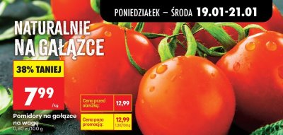 Pomidory na gałązce na wagę promocja w Biedronka