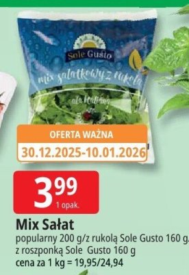 Mix sałat z roszponką Sole Gusto promocja w Leclerc