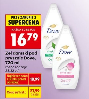 Żel damski pod prysznic Dove, 720 ml promocja w Biedronka