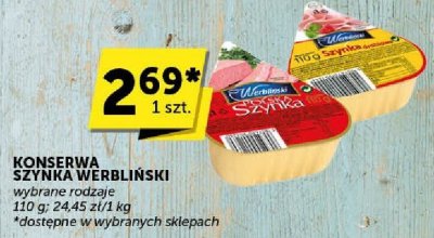 Konserwa szynka Werbliński promocja w Euro Sklep