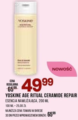 YOSKINE AGE RITUAL CERAMIDE REPAIR ESENCJA NAWILŻAJĄCA promocja w Drogerie Natura