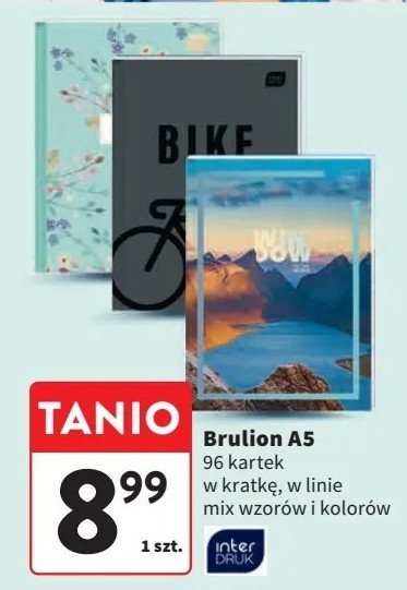 Brulion a5 96 kartek linia Interdruk promocja