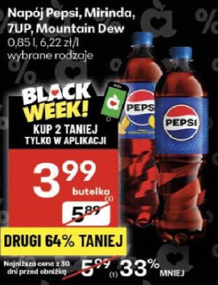 Napój Pepsi, Mirinda, 7UP, Mountain Dew 0.85 l, 6.22 zł/l wybrane rodzaje promocja w Delikatesy Centrum