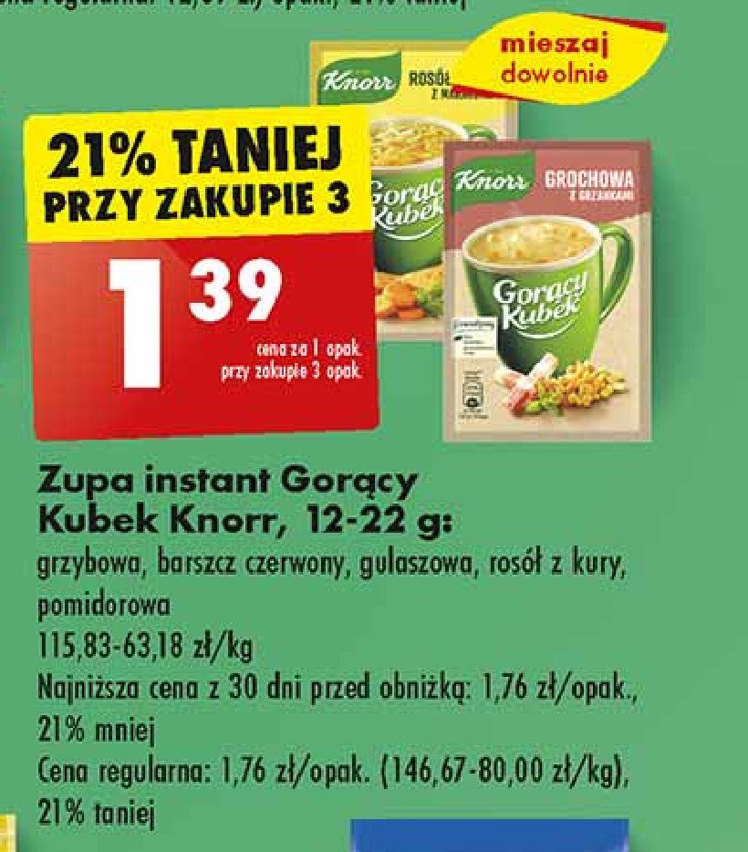 Serowo-grzybowa z makaronem Knorr gorący kubek promocja