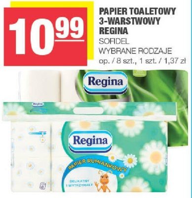 Papier toaletowy 3-warstwowy Regina Sordel promocja w SPAR